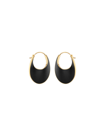 Éole Slim Hoop Earrings - Black Leather