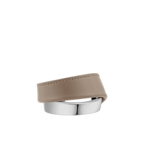 Ormé Cuff - Silver in rhodium with Taupe Leather