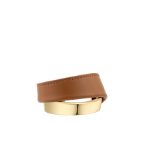 Ormé Cuff - Gold Gilded with Camel Leather